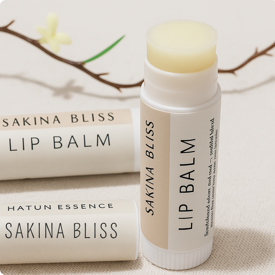 Sakina Bliss Lip Balm – Sandalwood, Citrus & Oud | 0.33 oz Tube