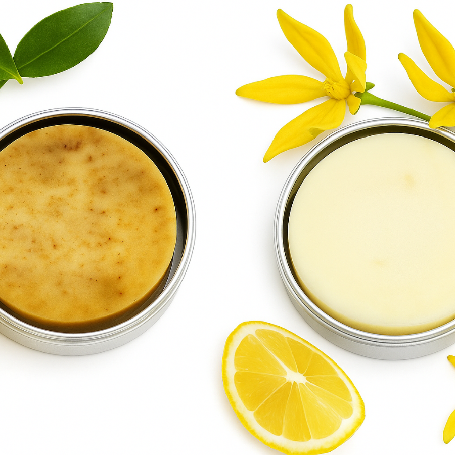 Sakina Strands Shampoo & Conditioner Bar Duo – Lemon & Ylang Ylang | Shine + Balance Hair Set
