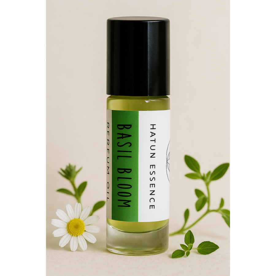 Basil Bloom Perfume Oil – .33oz Roll-On | Lavender, Basil, Musk & Cashmere | Alcohol-Free & Long-Lasting