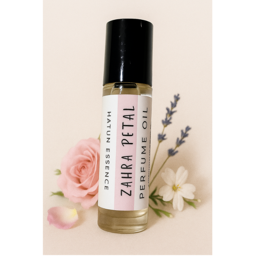 Zahra Petal Perfume Oil – .33oz Roll-On | Iris, Vanilla & Clean Cotton | Alcohol-Free & Long-Lasting